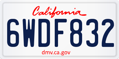 CA license plate 6WDF832