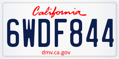 CA license plate 6WDF844