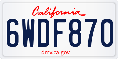 CA license plate 6WDF870
