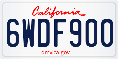 CA license plate 6WDF900