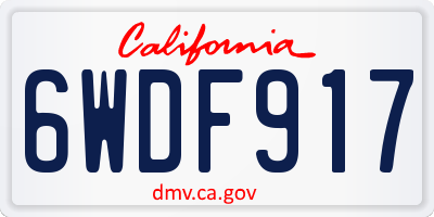 CA license plate 6WDF917