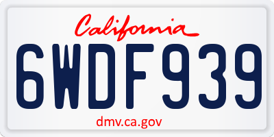 CA license plate 6WDF939