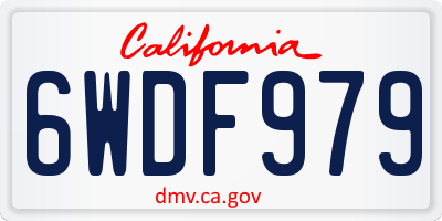 CA license plate 6WDF979