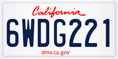CA license plate 6WDG221