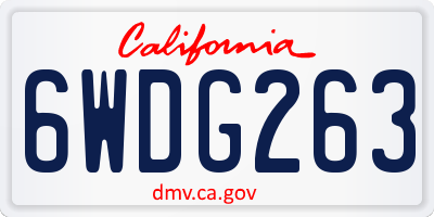 CA license plate 6WDG263