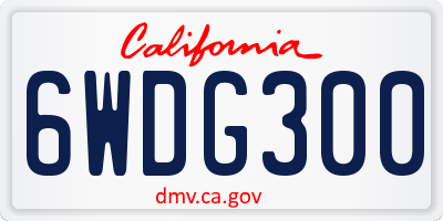 CA license plate 6WDG300