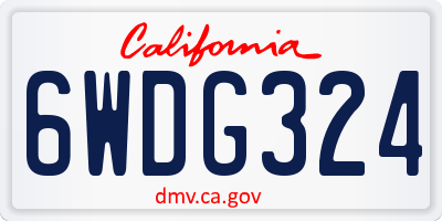 CA license plate 6WDG324