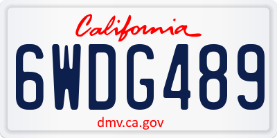 CA license plate 6WDG489