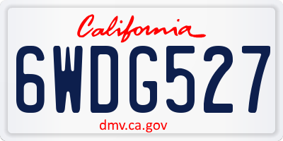 CA license plate 6WDG527