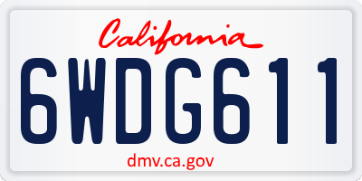 CA license plate 6WDG611