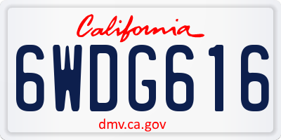 CA license plate 6WDG616