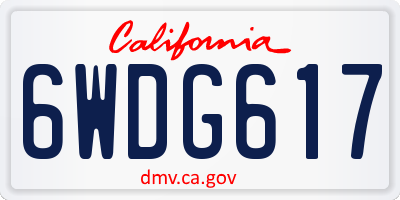 CA license plate 6WDG617