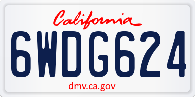 CA license plate 6WDG624