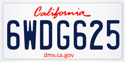 CA license plate 6WDG625