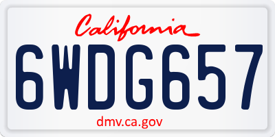 CA license plate 6WDG657