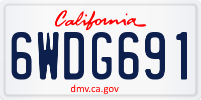 CA license plate 6WDG691