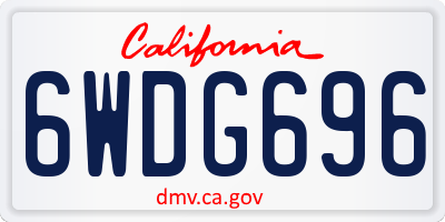 CA license plate 6WDG696