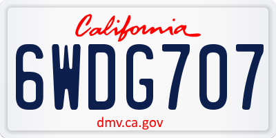 CA license plate 6WDG707