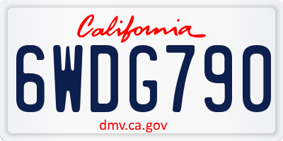 CA license plate 6WDG790