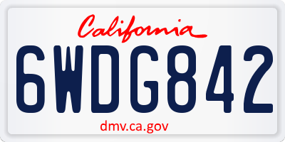 CA license plate 6WDG842