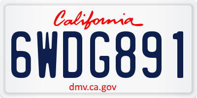 CA license plate 6WDG891