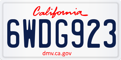 CA license plate 6WDG923