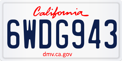 CA license plate 6WDG943