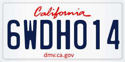 CA license plate 6WDH014