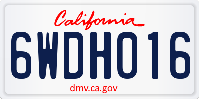 CA license plate 6WDH016