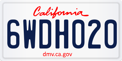 CA license plate 6WDH020