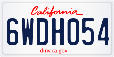 CA license plate 6WDH054