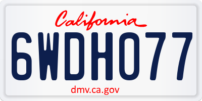 CA license plate 6WDH077