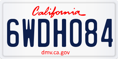 CA license plate 6WDH084
