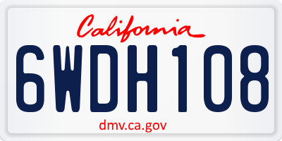 CA license plate 6WDH108