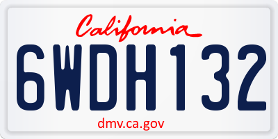 CA license plate 6WDH132