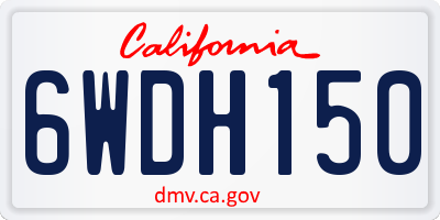 CA license plate 6WDH150
