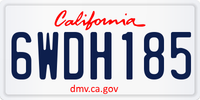 CA license plate 6WDH185