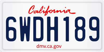 CA license plate 6WDH189