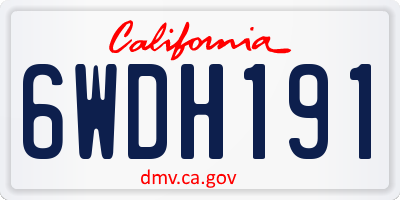 CA license plate 6WDH191