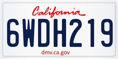 CA license plate 6WDH219