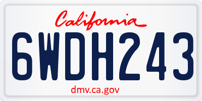 CA license plate 6WDH243
