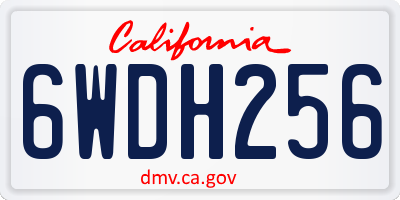 CA license plate 6WDH256