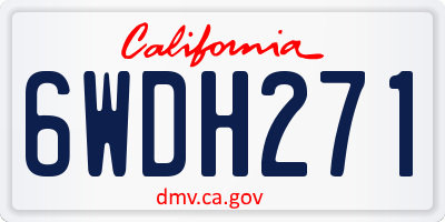 CA license plate 6WDH271