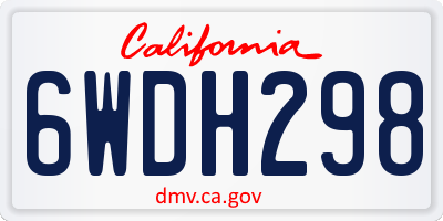 CA license plate 6WDH298