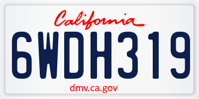 CA license plate 6WDH319