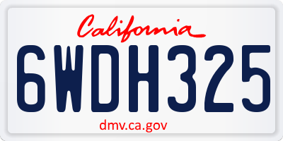 CA license plate 6WDH325
