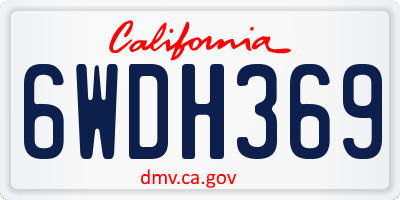 CA license plate 6WDH369