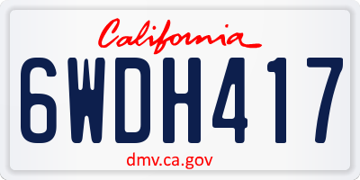 CA license plate 6WDH417