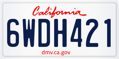 CA license plate 6WDH421