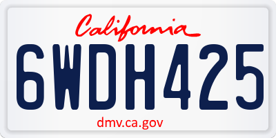 CA license plate 6WDH425